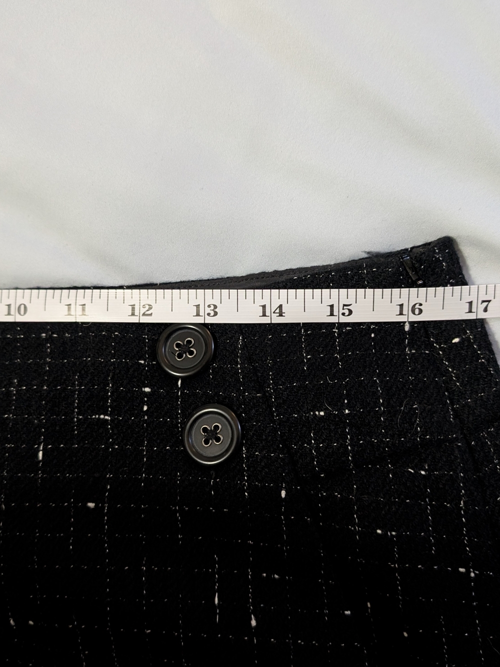 Black Mini Skirt with Button Detail - Picture 2 of 3